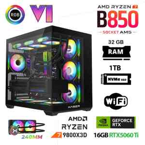 Xaser lexus x850 Lexus Ryzen 7 9800X3D 32GB Ram 1TB M.2 NVMe SSD 16GB RTX5060 Ti Sıvı Soğutmalı Oyuncu Bilgisayarı - XASER