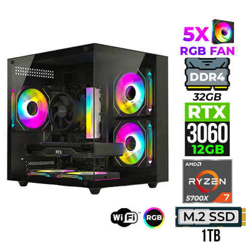 Xaser Mage X110 Ryzen 7 5700x 32GB Ram 1TB M.2 NVMe SSD 12GB RTX3060 Oyuncu Tavsiye Sistem - 1