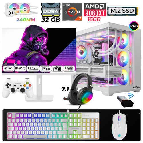 Xaser Moon X40 Ryzen 7 5700X 32GB Ram 1TB M.2 NVMe SSD 16GB RTX9060 XT Sıvı Soğutmalı 24,5