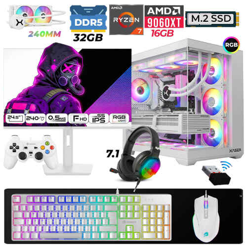 Xaser Moon X80 Ryzen 7 7800X3D 32GB DDR5 Ram 1TB M.2 NVMe SSD 16GB RTX9060 XT Sıvı Soğutmalı 24,5
