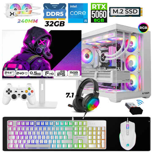 Xaser Moon X90 i5 14600K 32GB DDR5 Ram 1TB M.2 NVMe SSD 8GB RTX5060 Sıvı Soğutmalı 24,5