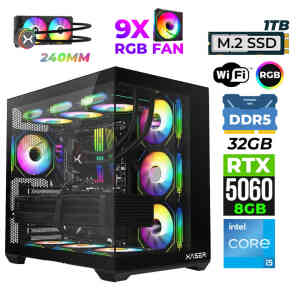 Xaser Pearl X10 i5 14600K 32GB DDR5 Ram 1TB M.2 NVMe SSD 8GB RTX5060 Oyuncu Render Tavsiye Sistem - Xaser