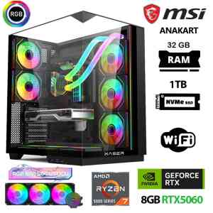 Xaser Queen X1 Ryzen 7 5700X 32GB Ram 1TB M.2 NVMe SSD 8GB RTX5060 Sıvı Soğutmalı Oyuncu Bilgisayarı - Xaser