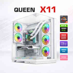 Xaser Queen X11 Ryzen 5 7500F 32GB DDR5 Ram 1TB M.2 NVMe SSD 8GB RTX5060 Sıvı Soğutmalı Oyuncu Bilgisayarı - Xaser