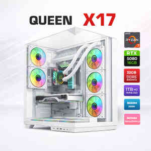 Xaser Queen X17 Ryzen 7 9800X3D 32GB DDR5 Ram 1TB M.2 NVMe SSD 16GB RTX5080 Sıvı Soğutmalı Oyuncu Bilgisayarı - XASER
