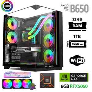 Xaser Queen X3 Ryzen 5 7500F 32GB Ram 1TB M.2 NVMe SSD 8GB RTX5060 Sıvı Soğutmalı Oyuncu Bilgisayarı - Xaser