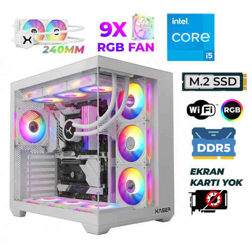Xaser Raze X190 Intel i5 14600K 16GB DDR5 Ram 512GB M.2 NVMe SSD Sıvı Soğutmalı Hazır Tavsiye Sistem - 1