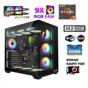 Xaser Raze X50 Ryzen 7 9700X 16GB DDR5 Ram 512GB M.2 NVMe SSD Sıvı Soğutmalı Hazır Tavsiye Sistem - Xaser