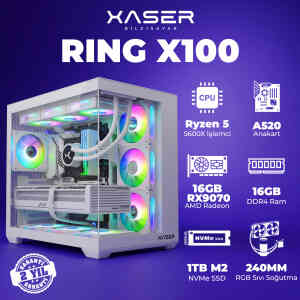 Xaser Ring X100 Ryzen 5 5600X 16GB Ram 1TB M.2 NVMe SSD 8GB 16GB RX9070 Masaüstü Oyuncu Bilgisayarı - XASER