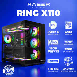 Xaser Ring X110 Ryzen 5 5600X 32GB Ram 1TB M.2 NVMe SSD 16GB RX9070 Masaüstü Oyuncu Bilgisayarı - XASER