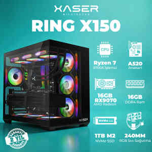 Xaser Ring X150 Ryzen 7 5700X 16GB Ram 1TB M.2 NVMe SSD 16GB RX9070 Masaüstü Oyuncu Bilgisayarı - XASER