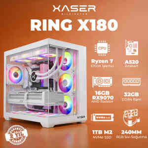 Xaser Ring X180 Ryzen 7 5700X 32GB Ram 1TB M.2 NVMe SSD 16GB RX9070 Masaüstü Oyuncu Bilgisayarı - XASER