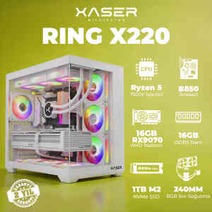 Xaser Ring X220 Ryzen 5 7500F 16GB DDR5 Ram 1TB M.2 NVMe SSD 16GB RX9070 Masaüstü Oyuncu Bilgisayarı - XASER