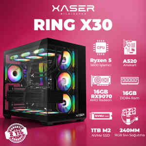 Xaser Ring X30 Ryzen 5 5600 16GB Ram 1TB M.2 NVMe SSD 8GB 16GB RX9070 Masaüstü Oyuncu Bilgisayarı - XASER