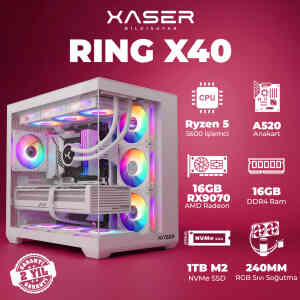 Xaser Ring X40 Ryzen 5 5600 16GB Ram 1TB M.2 NVMe SSD 8GB 16GB RX9070 Masaüstü Oyuncu Bilgisayarı - XASER