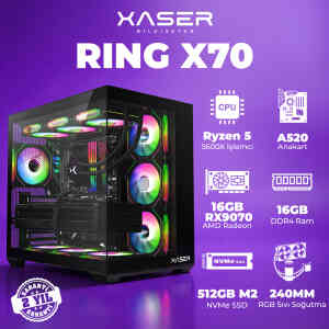 Xaser Ring X70 Ryzen 5 5600X 16GB Ram 512GB M.2 NVMe SSD 16GB RX9070 Masaüstü Oyuncu Bilgisayarı - XASER