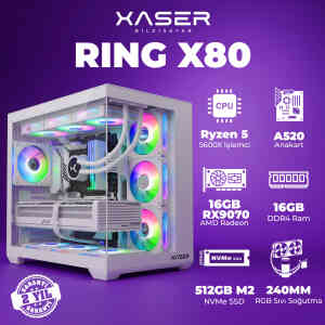 Xaser Ring X80 Ryzen 5 5600X 16GB Ram 512GB M.2 NVMe SSD 16GB RX9070 Masaüstü Oyuncu Bilgisayarı - XASER