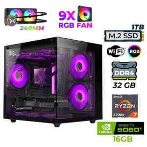 Xaser Sova Cube X40 Ryzen 7 5700x 32GB Ram 1TB M.2 NVMe SSD 16GB RTX5060Ti Sıvı Soğutmalı Oyuncu Tavsiye Sistem - Xaser
