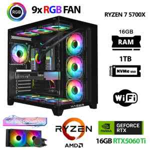 Xaser SovaX30 Ryzen 7 5700x 16GB Ram 1TB M.2 NVMe SSD 16GB RTX5060Ti Sıvı Soğutmalı Masaüstü Oyuncu Bilgisayarı - Xaser