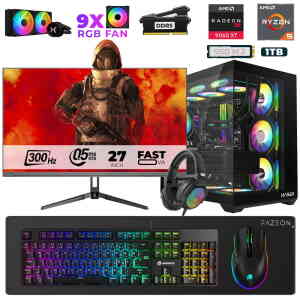 Xaser Star X370 Ryzen 5 7500F 16GB Ram 1TB M.2 NVMe SSD 16GB RX9060XT 27