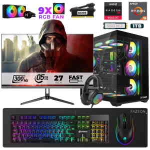 Xaser Star X390 Ryzen 5 7500F 32GB Ram 1TB M.2 NVMe SSD 16GB RX9060XT 27