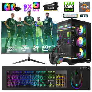 Xaser Star X410 Ryzen 7 7800X3D 16GB Ram 1TB M.2 NVMe SSD 12GB RTX3060 27