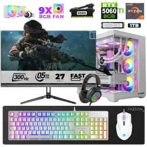 Xaser Star X520 Ryzen 7 7800X3D 32GB Ram 1TB M.2 NVMe SSD 8GB RTX5060Ti 27