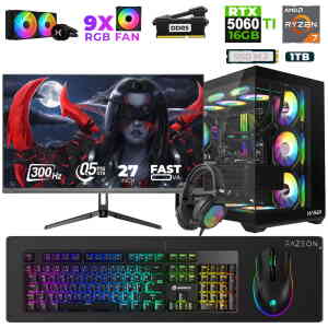 Xaser Star X530 Ryzen 7 7800X3D 16GB Ram 1TB M.2 NVMe SSD 16GB RTX5060Ti 27