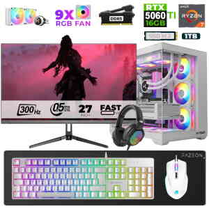 Xaser Star X560 Ryzen 7 7800X3D 32GB Ram 1TB M.2 NVMe SSD 16GB RTX5060Ti 27