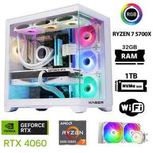 Xaser Sword X32 White Pro Ryzen 7 5700X 32GB Ram 1TB M.2 NVMe SSD 8GB RTX4060 Sıvı Soğutmalı Oyuncu Bilgisayarı - XASER