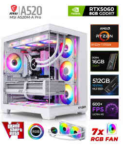 Xaser Sword X65 Ryzen 7 5700X 16GB Ram 512GB M.2 NVMe SSD 8GB RTX5060 Sıvı Soğutmalı Oyuncu Bilgisayarı - XASER