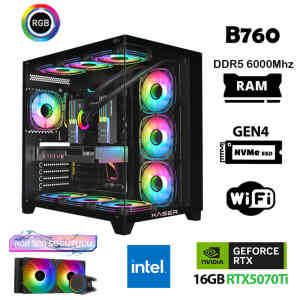 Xaser Velox X350 i7 12700KF 64GB DDR5 Ram 2TB M.2 NVMe SSD 16GB RTX5070Ti Masaüstü Oyuncu Bilgisayarı - XASER