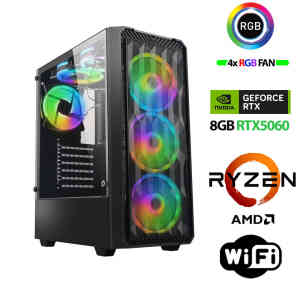 Xaser Velox x460 Ryzen 5 7600 16GB DDR5 Ram 1TB M.2 NVMe SSD 16GB RTX5060 Masaüstü Oyuncu Bilgisayarı - Xaser