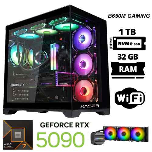 Xaser X101 Ryzen 7 9800X3D 32GB DDR5 Ram 1TB M.2 NVMe SSD 32GB RTX5090 Oyuncu Tavsiye Sistem - 1