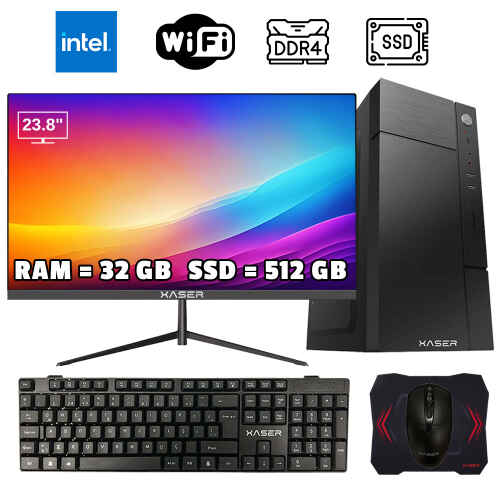 Xaser Xsr1006 i5 7400 32GB Ram 512GB SSD 23.8 Monitör Ofis Hazır Sistem - 1
