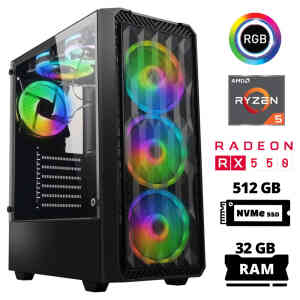 Xaser Xsr1026 Ryzen 5 3600 32GB Ram 512GB M.2 NVMe SSD 4GB RX550 Oyun Hazır Sistem - XASER