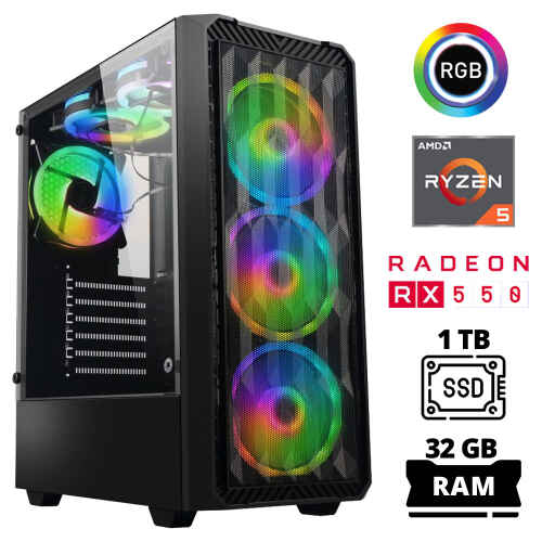Xaser Xsr1028 Ryzen 5 3600 32GB Ram 1TB SSD 4GB RX550 Oyun Hazır Sistem - 1