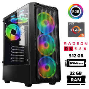 Xaser Xsr1034 Ryzen 5 3600 32GB Ram 512GB M.2 NVMe SSD 8GB RX580 Oyun Hazır Sistem - XASER