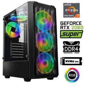 Xaser Xsr1056 Ryzen 7 5700x 16GB Ram 1TB M.2 NVMe SSD 8GB RTX2060 SUPER 24