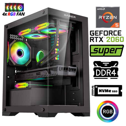 Xaser Xsr1076 Ryzen 5 3600 32GB Ram 512GB M.2 NVMe SSD 8GB RTX2060 SUPER Oyun Hazır Sistem - 1