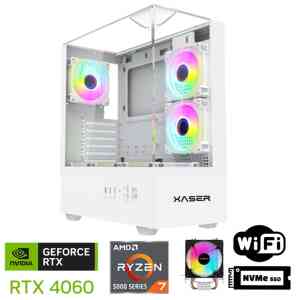 Xaser Xsr1095 Ryzen 7 5700X 32GB Ram 1TB M.2 NVMe SSD 8GB RTX4060 Beyaz Oyuncu Masaüstü Bilgisayarı - XASER