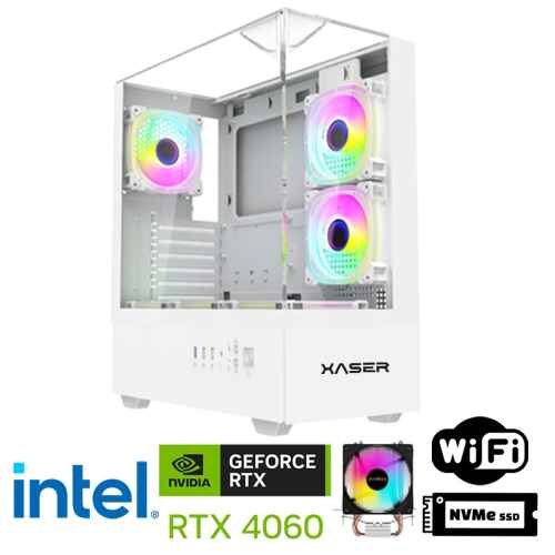 Xaser Xsr1105 i7 14700F 32GB DDR5 Ram 1TB M.2 NVMe SSD 8GB RTX4060 Beyaz Oyuncu Masaüstü Bilgisayarı - 1