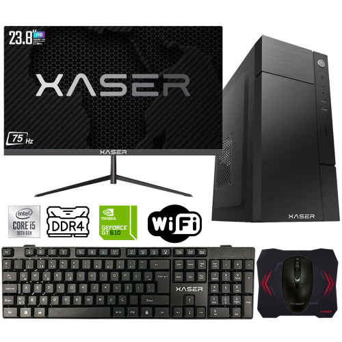 Xaser Xsr436 i5 10400F 16GB Ram 512GB M.2 NVMe SSD 2GB GT610 Ekran Kartı 23.8 Monitör Ofis Hazır Sistem - 1