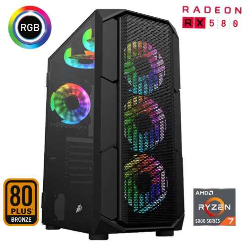 Xaser Xsr494 Ryzen 7 5700x 16GB Ram 512GB M.2 NVMe SSD 8GB RX580 Ekran Kartı Oyun Hazır Sistem - 1
