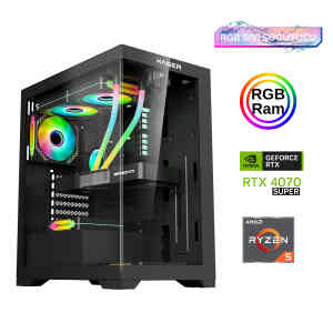 Xaser Xsr853 Ryzen 5 5600 16GB Ram 512GB M.2 NVMe SSD 12GB RTX4070 SUPER Sıvı Soğutma Oyun Hazır Sistem - Xaser