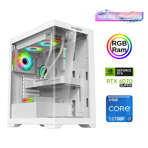 Xaser Xsr893 i7 12700F 16GB Ram 512GB M.2 NVMe SSD 12GB RTX4070 SUPER Oyun Hazır Sistem - 1