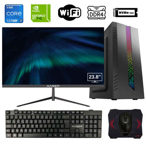 Xaser Xsr917 i7 12700F 16GB Ram 256GB M.2 NVMe SSD 4GB GT740 23.8 Monitör Ofis Hazır Sistem - 1