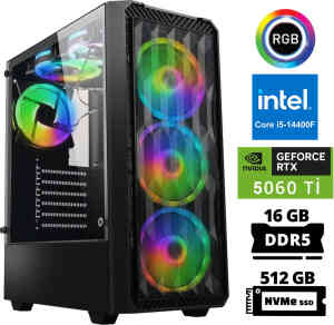 Xaser Xsr950 i5 14400F 16GB DDR5 Ram 512GB M.2 NVMe SSD 8GB RTX5060 Ti Masaüstü Oyuncu Bilgisayarı - XASER
