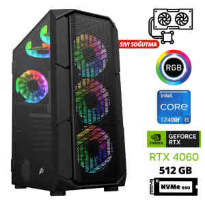 Xaser Xsr986 i5 12400F 16GB Ram 512GB M.2 NVMe SSD 8GB RTX4060 23.8 